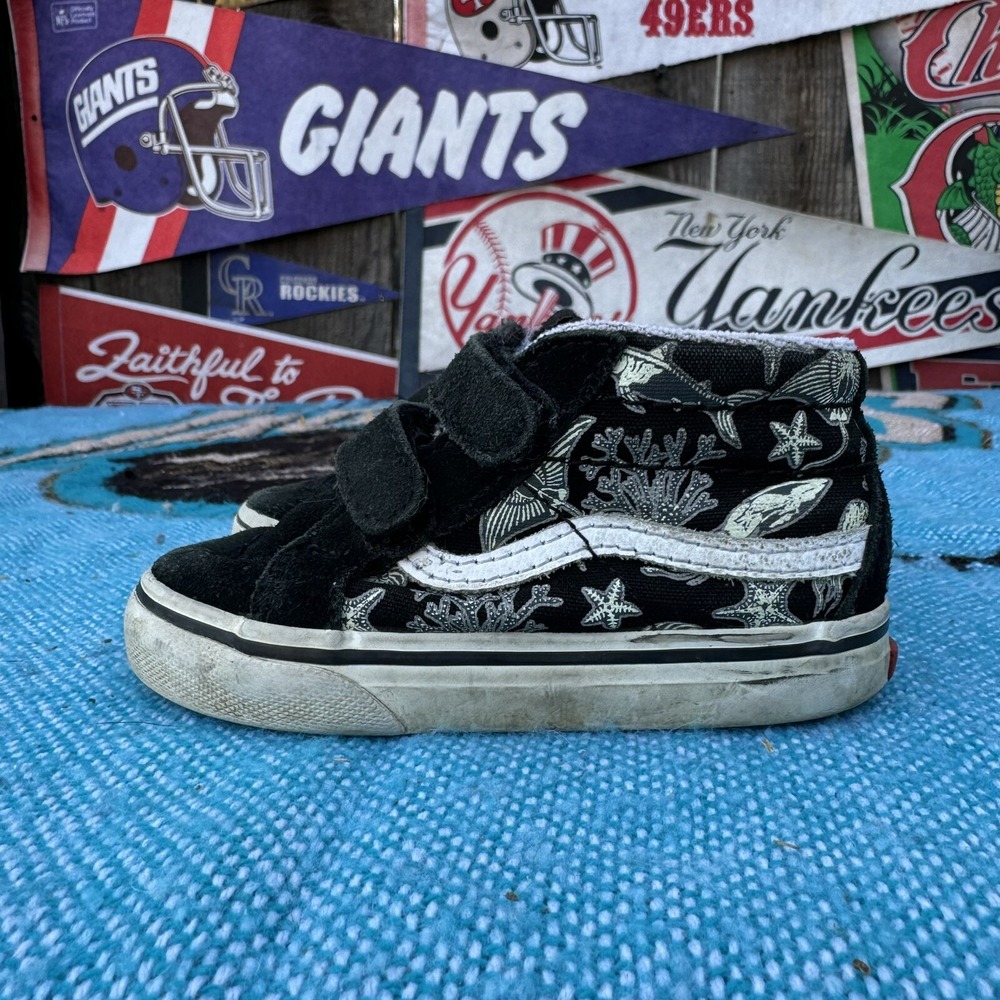 Size 6 - Vans SK8 Shoes Sneakers Suade Black Gray White Kids